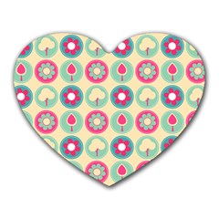 Chic Floral Pattern Heart Mousepad by GardenOfOphir