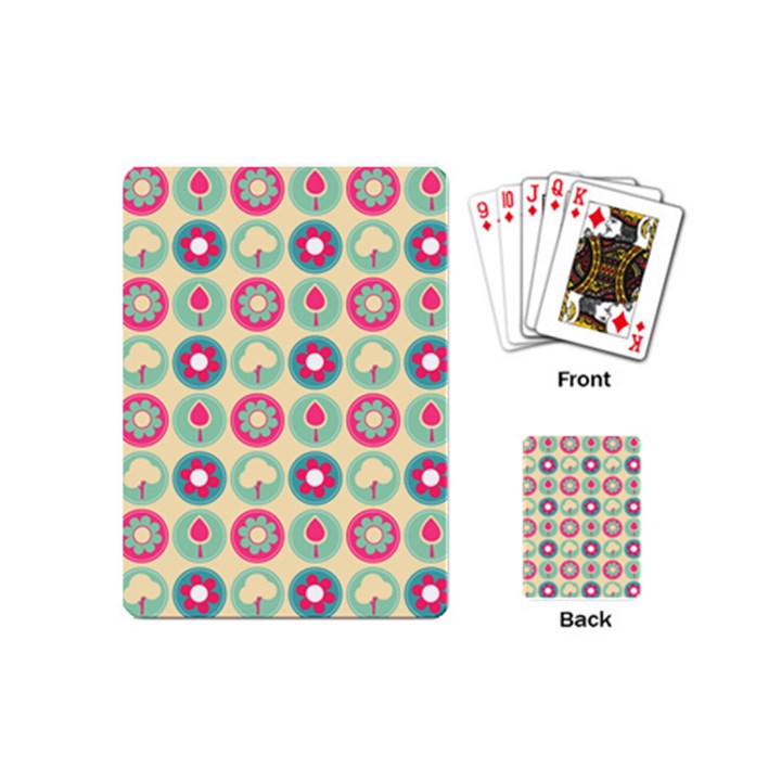 Chic Floral Pattern Playing Cards Single Design (Mini)