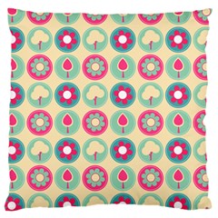 Chic Floral Pattern Large Cushion Case (one Side) by GardenOfOphir