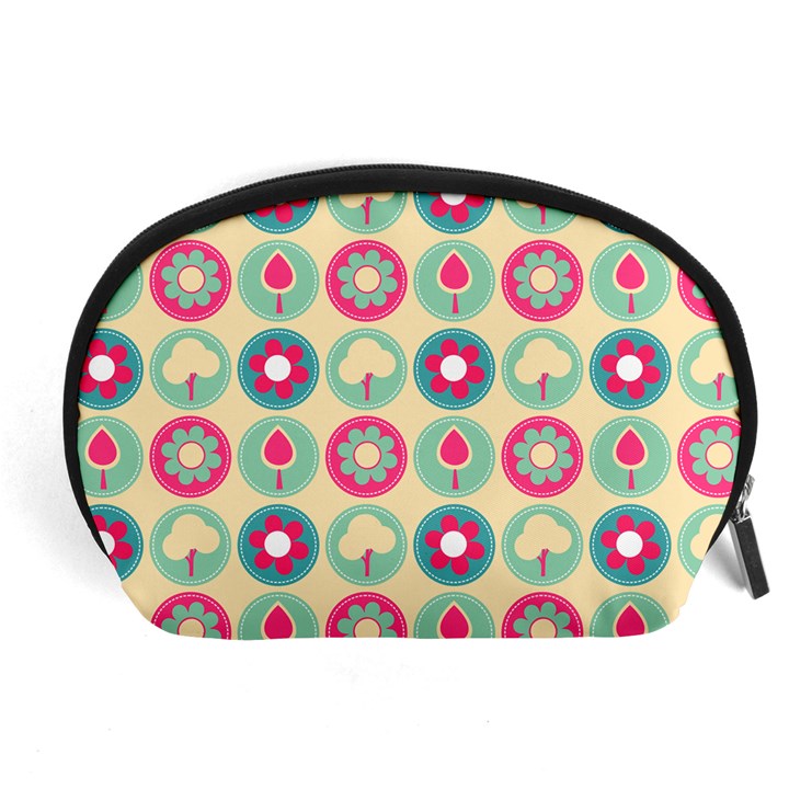 Chic Floral Pattern Accessory Pouch (Large)