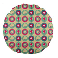 Chic Floral Pattern Large 18  Premium Flano Round Cushions by GardenOfOphir