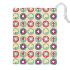 Chic Floral Pattern Drawstring Pouch (4xl) by GardenOfOphir