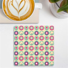 Chic Floral Pattern Uv Print Square Tile Coaster  by GardenOfOphir