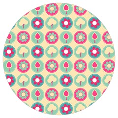 Chic Floral Pattern Round Trivet by GardenOfOphir