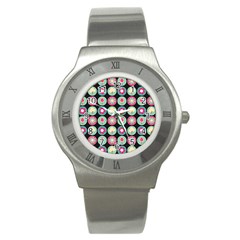 Chic Floral Pattern Stainless Steel Watch by GardenOfOphir