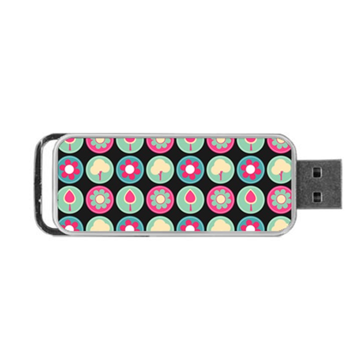 Chic Floral Pattern Portable USB Flash (One Side)