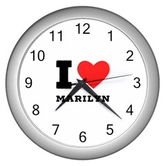 I Love Marilyn Wall Clock (silver) by ilovewhateva