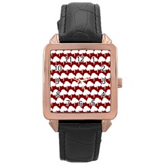 Tree Illustration Gifts Rose Gold Leather Watch 