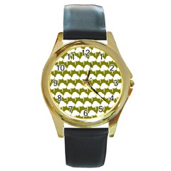 Tree Illustration Gifts Round Gold Metal Watch