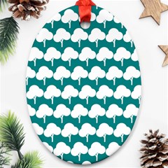 Tree Illustration Gifts Oval Ornament (two Sides)