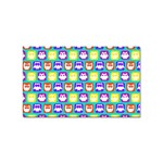 Colorful Whimsical Owl Pattern Sticker (Rectangular) Front