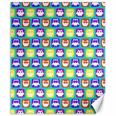 Colorful Whimsical Owl Pattern Canvas 20  X 24  by GardenOfOphir