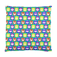 Colorful Whimsical Owl Pattern Standard Cushion Case (one Side) by GardenOfOphir