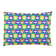 Colorful Whimsical Owl Pattern Pillow Case by GardenOfOphir