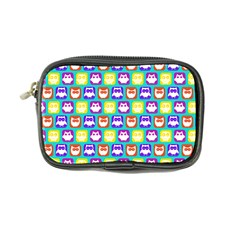 Colorful Whimsical Owl Pattern Coin Purse by GardenOfOphir