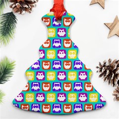 Colorful Whimsical Owl Pattern Ornament (christmas Tree)  by GardenOfOphir