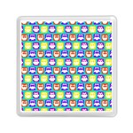 Colorful Whimsical Owl Pattern Memory Card Reader (Square) Front