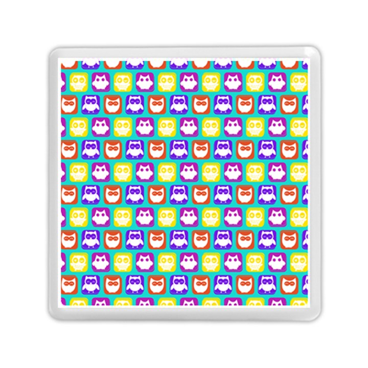 Colorful Whimsical Owl Pattern Memory Card Reader (Square)