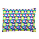 Colorful Whimsical Owl Pattern Pillow Case (Two Sides) Front