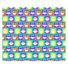 Colorful Whimsical Owl Pattern Premium Plush Fleece Blanket (small) by GardenOfOphir