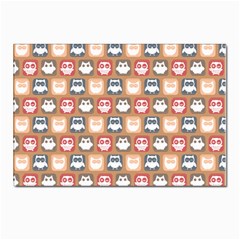 Colorful Whimsical Owl Pattern Postcards 5  X 7  (pkg Of 10) by GardenOfOphir