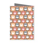 Colorful Whimsical Owl Pattern Mini Greeting Cards (Pkg of 8) Left