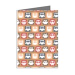 Colorful Whimsical Owl Pattern Mini Greeting Cards (Pkg of 8) Right