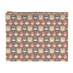 Colorful Whimsical Owl Pattern Cosmetic Bag (xl) by GardenOfOphir