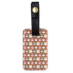 Colorful Whimsical Owl Pattern Luggage Tag (one Side) by GardenOfOphir