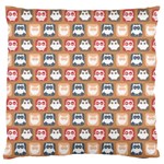 Colorful Whimsical Owl Pattern Large Cushion Case (Two Sides) Front