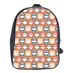 Colorful Whimsical Owl Pattern School Bag (xl) by GardenOfOphir