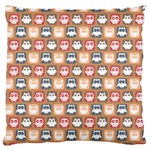 Colorful Whimsical Owl Pattern Standard Premium Plush Fleece Cushion Case (Two Sides) Front