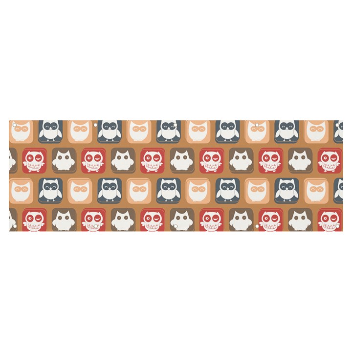 Colorful Whimsical Owl Pattern Banner and Sign 12  x 4 