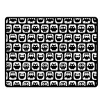 Black And White Owl Pattern One Side Fleece Blanket (Small) 50 x40  Blanket Front