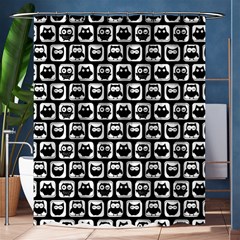 Black And White Owl Pattern Shower Curtain 60  X 72  (medium)  by GardenOfOphir