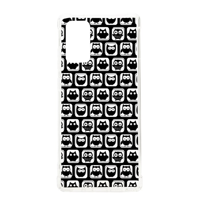 Black And White Owl Pattern Samsung Galaxy Note 20 TPU UV Case