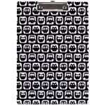 Black And White Owl Pattern A4 Acrylic Clipboard Front