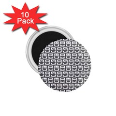 Gray And White Owl Pattern 1 75  Magnets (10 Pack)  by GardenOfOphir