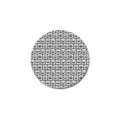 Gray And White Owl Pattern Golf Ball Marker by GardenOfOphir