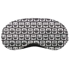 Gray And White Owl Pattern Sleeping Mask by GardenOfOphir