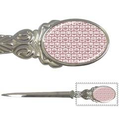 Light Pink And White Owl Pattern Letter Opener by GardenOfOphir