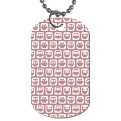 Light Pink And White Owl Pattern Dog Tag (one Side) by GardenOfOphir