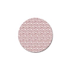 Light Pink And White Owl Pattern Golf Ball Marker by GardenOfOphir