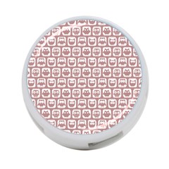 Light Pink And White Owl Pattern 4-port Usb Hub (two Sides) by GardenOfOphir