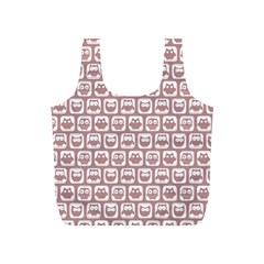 Light Pink And White Owl Pattern Full Print Recycle Bag (s) by GardenOfOphir