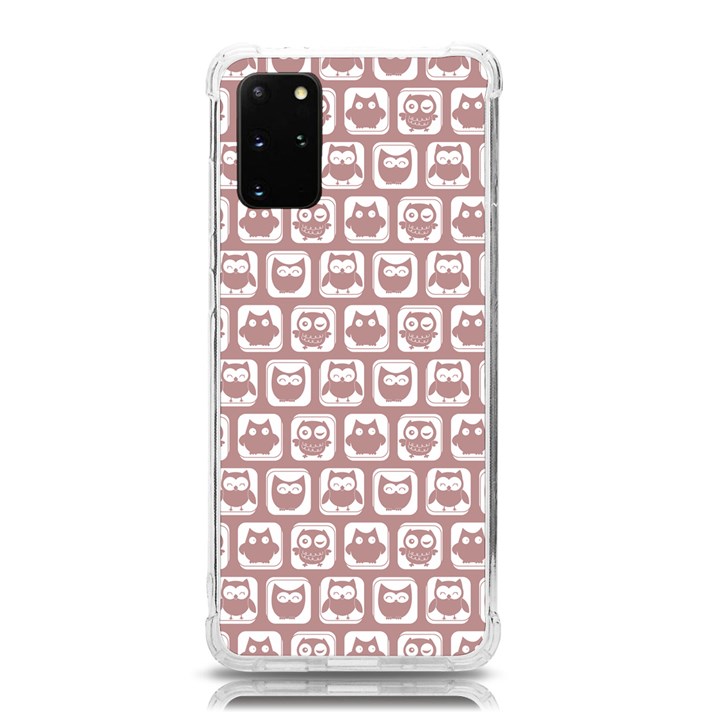 Light Pink And White Owl Pattern Samsung Galaxy S20Plus 6.7 Inch TPU UV Case