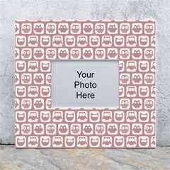 Light Pink And White Owl Pattern White Wall Photo Frame 5  X 7 