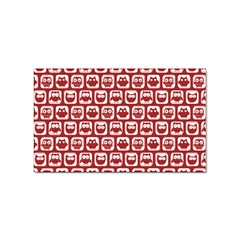 Red And White Owl Pattern Sticker Rectangular (10 Pack)