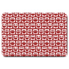 Red And White Owl Pattern Large Doormat by GardenOfOphir