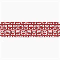 Red And White Owl Pattern Large Bar Mat by GardenOfOphir